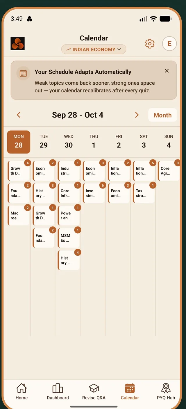 Germane revision calendar